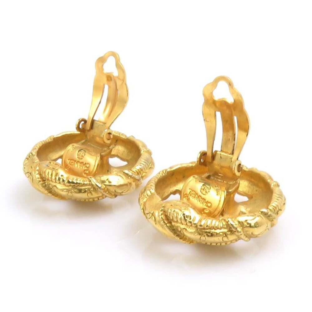 Chanel Cc Logo Clip-On Earrings Gold- #244038C56B - Picture 5 of 9